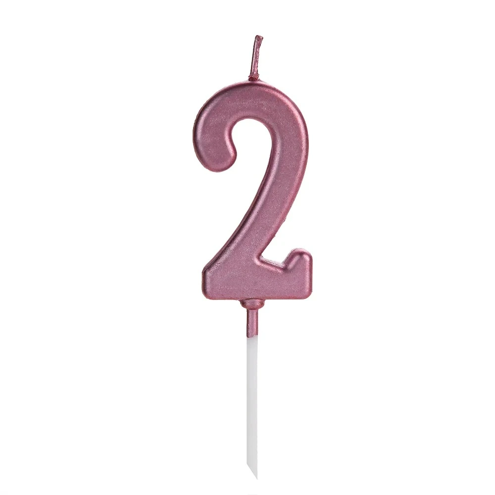 Vela Pick Metalizada Numero 2 Pink 01 Un.