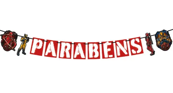 Faixa Parabens Deadpool 01 Un.