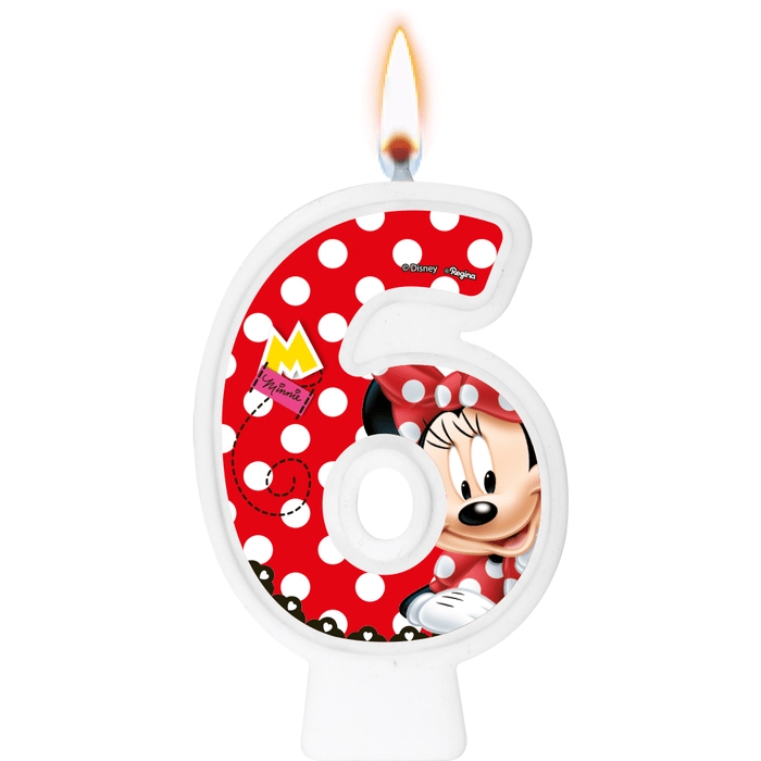 Vela Numeral Red Minnie N 6 Regina