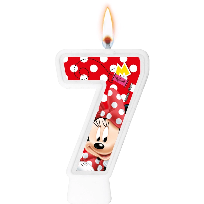 Vela Numeral Red Minnie N 7 Regina