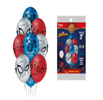 Balao Latex Prem 12 Pol Spider Man 10un Regina