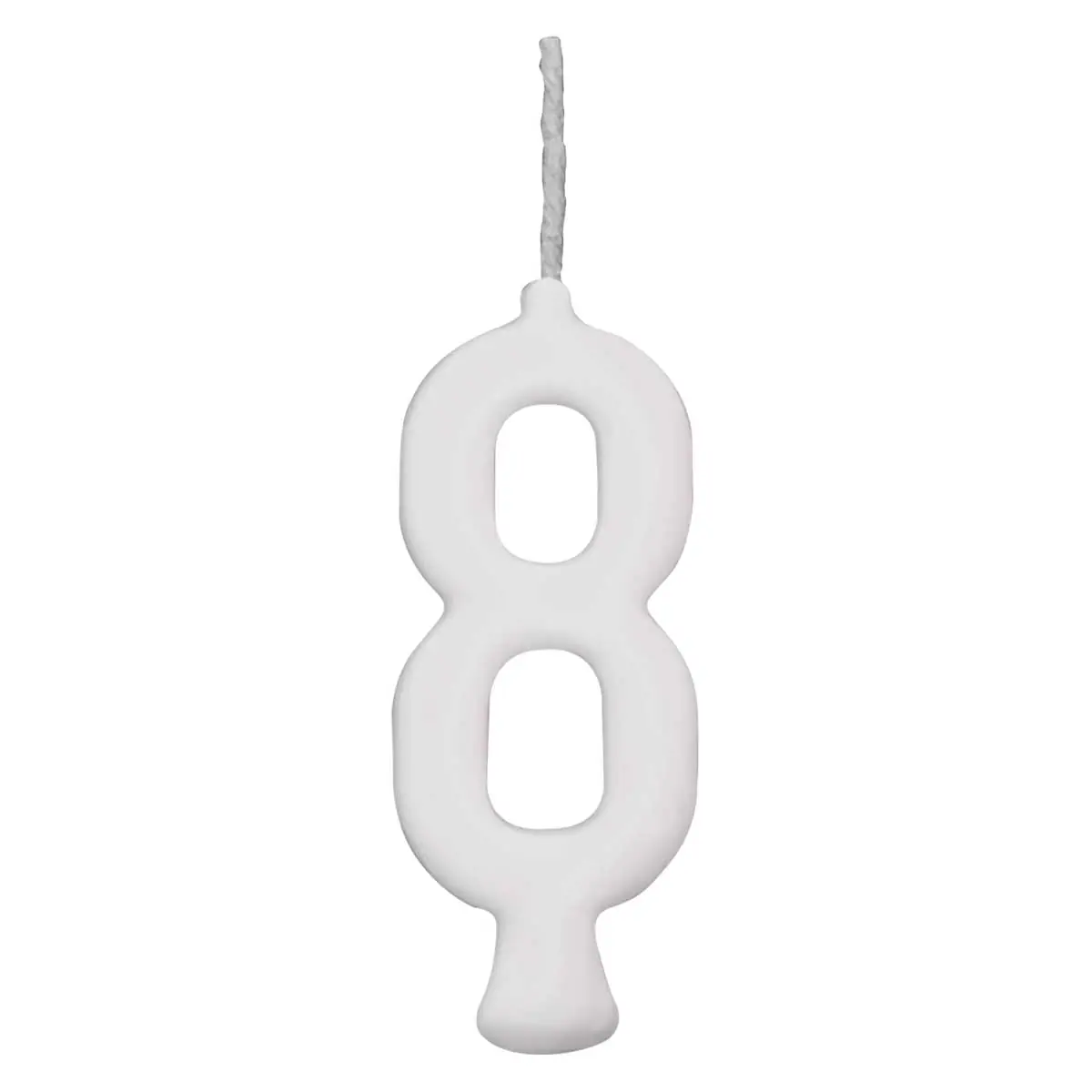 Vela Parabens Branco Numero 8 - 1 Unidade