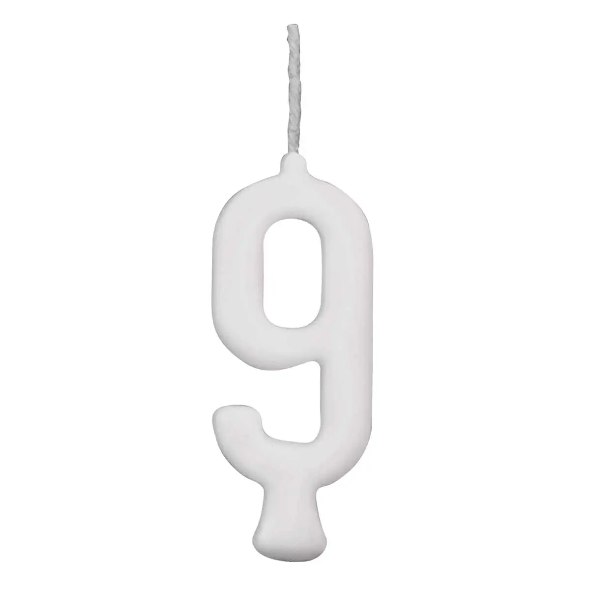 Vela Parabens Branco Numero 9 - 1 Unidade