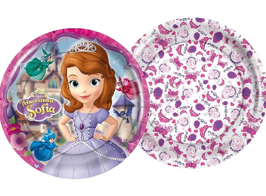 Prato Papl Red 18cm Sofia The First 1170813 12un Regina