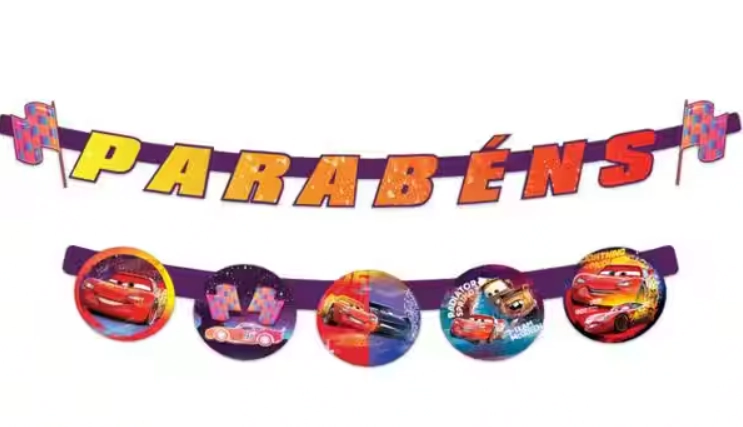 Faixa Parabens Disney Carros 117382.0 Regina