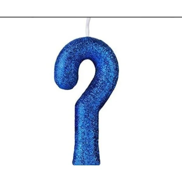 Vela Regina Parabens Glitter Azul N9