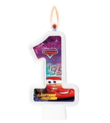 Vela Numeral Disney Carros N1 117945.4 Regina
