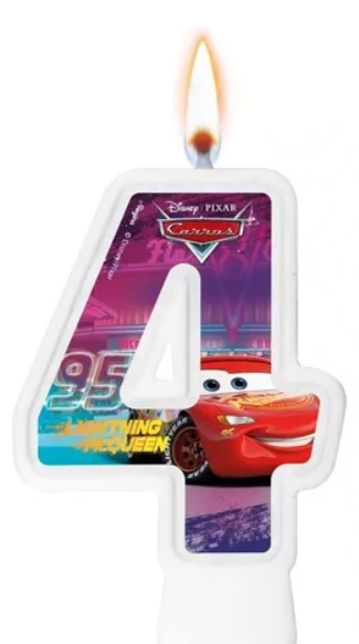 Vela Numeral Disney Carros N4 117948.9 Regina