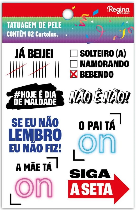 Tatuagem Carnaval Adulto Diversos Ii Ref.119704.5