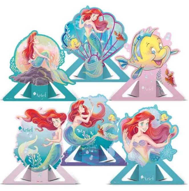 Enfeite Decoração De Mesa Ariel Disney Regina 6un