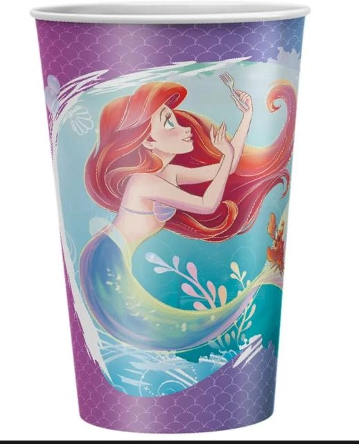 Copo Papel 180ml C 12 Disney Ariel Regin 1x1pt