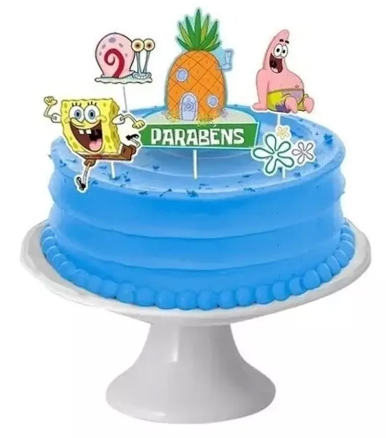 Decor De Bolo C 5 Bob Esponja Regina 1x1pt
