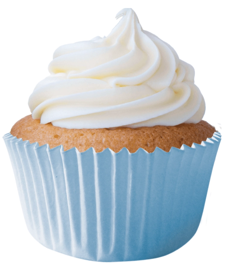 Forma De Papel Impermeável Para Mini Cupcake Azul Bebê Regina Com 45un