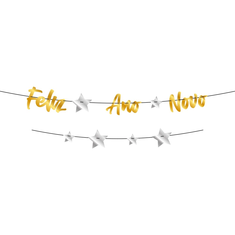 Faixa Feliz Ano Novo C/dec Prata Regina