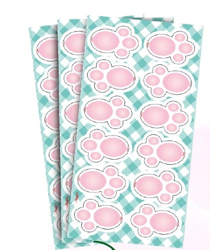 Adesivo Patinhas Rosa Pascoa C/36