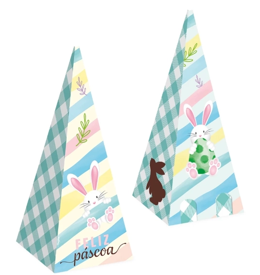 Cone Papel Decorativo Feliz Pascoa