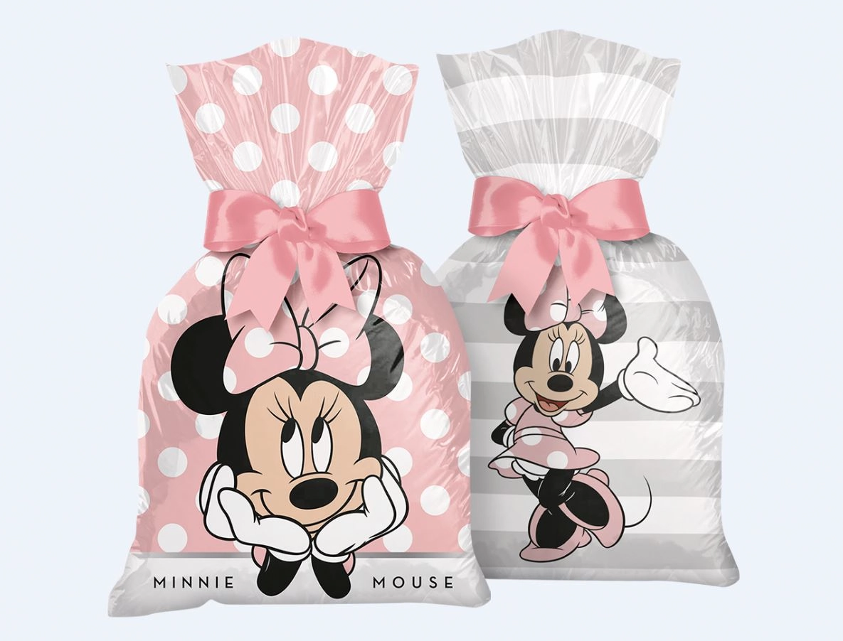 Sacola Plast Minnie Mouse Rosa C/8 Regina