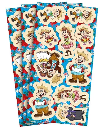 Adesivos Decorativo Tema Família Caipira Festa Junina/julina 30un
