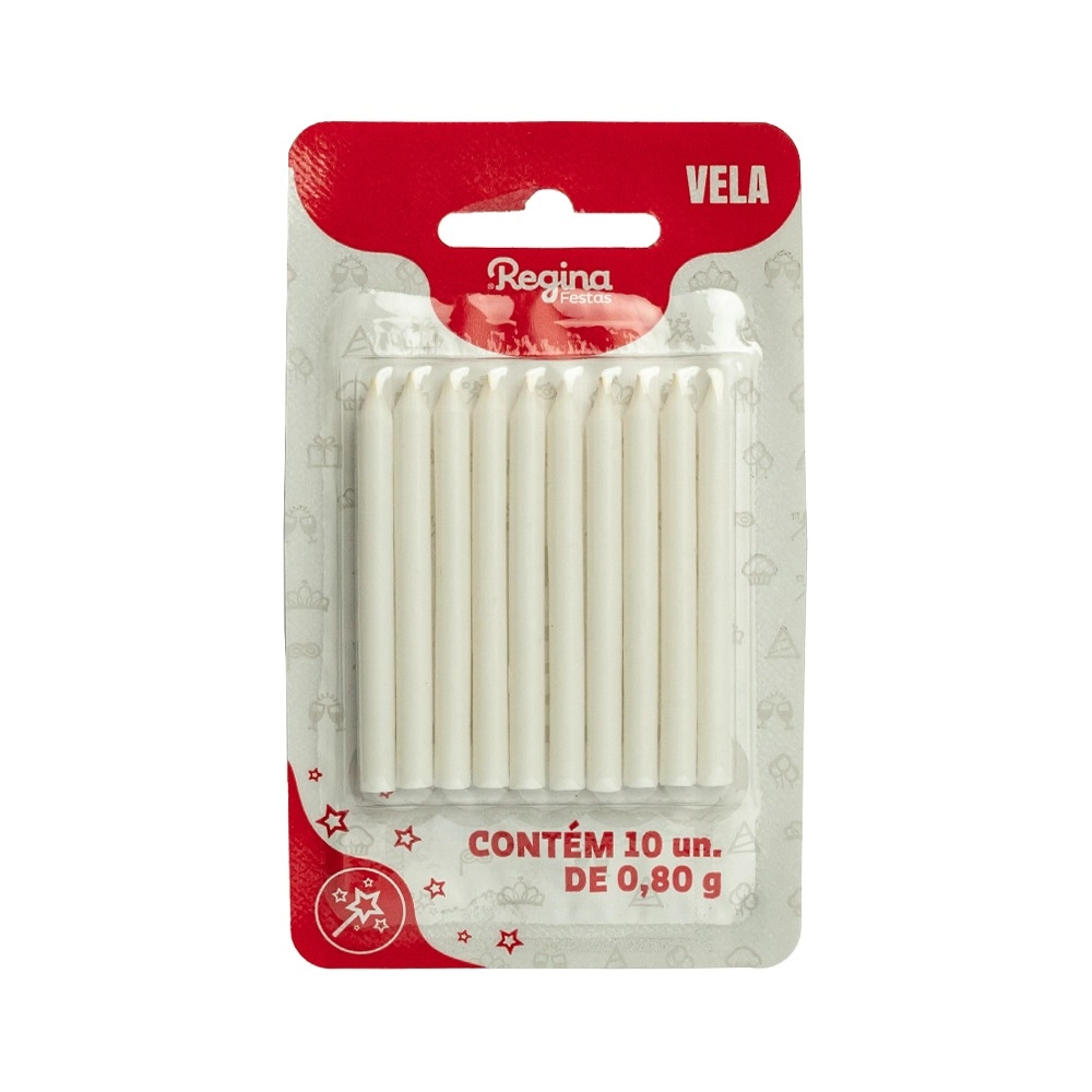 Vela Palito Branco Regina 10un