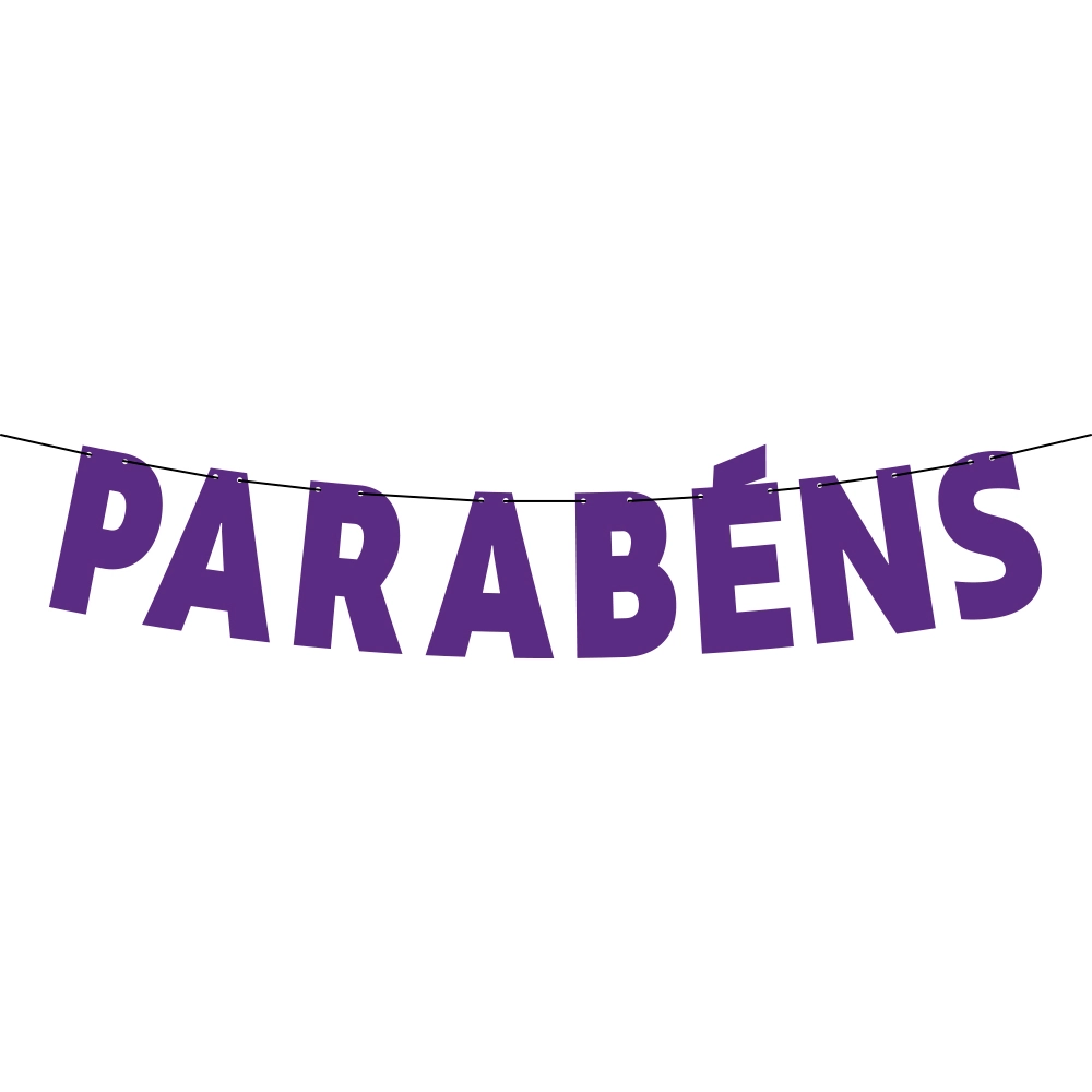 Faixa Parabens Festa Colors Roxo