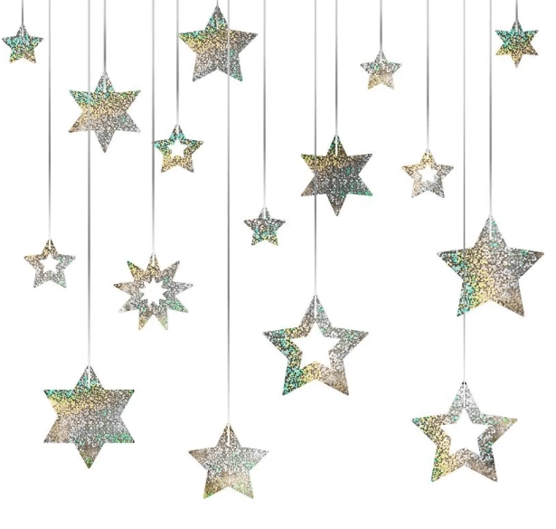 Decor Pend Estrela Holografica Glamour