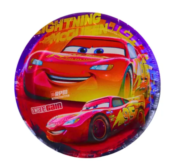 Prato Red 18cm Carros C/8un Regina Festas