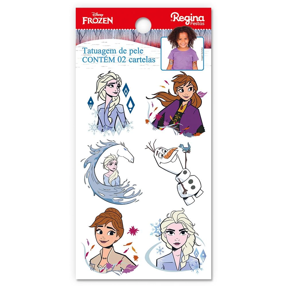Tatuagem De Pele Disney Frozen C/12 Regina