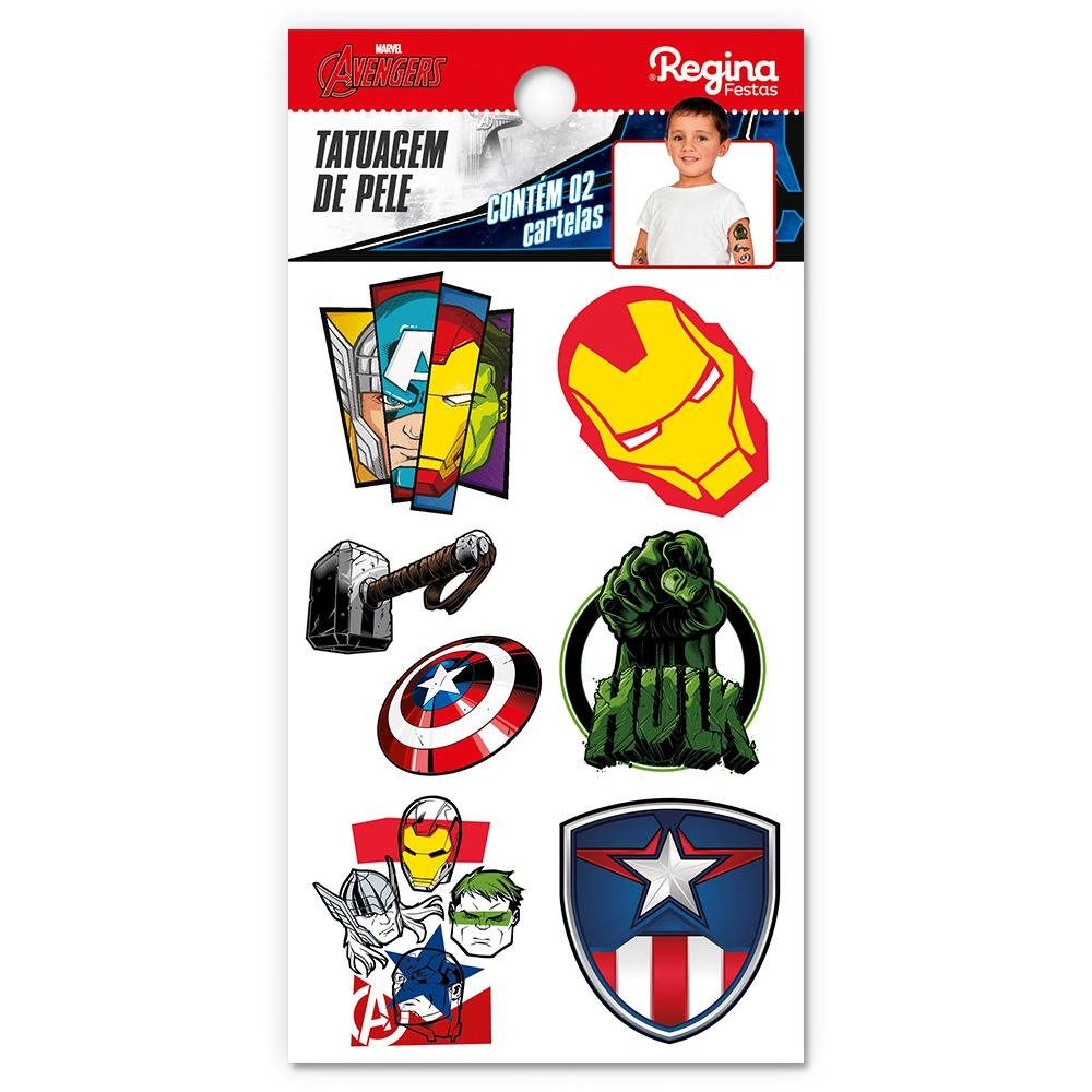 Tatuagem De Pele Marvel Avengers Anima Ted C/12 Regina