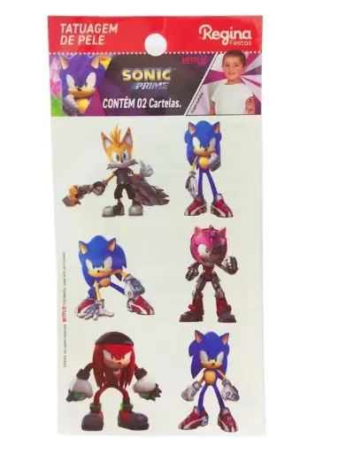 Tatuagem De Pele Sonic 2 Cartelas Regina