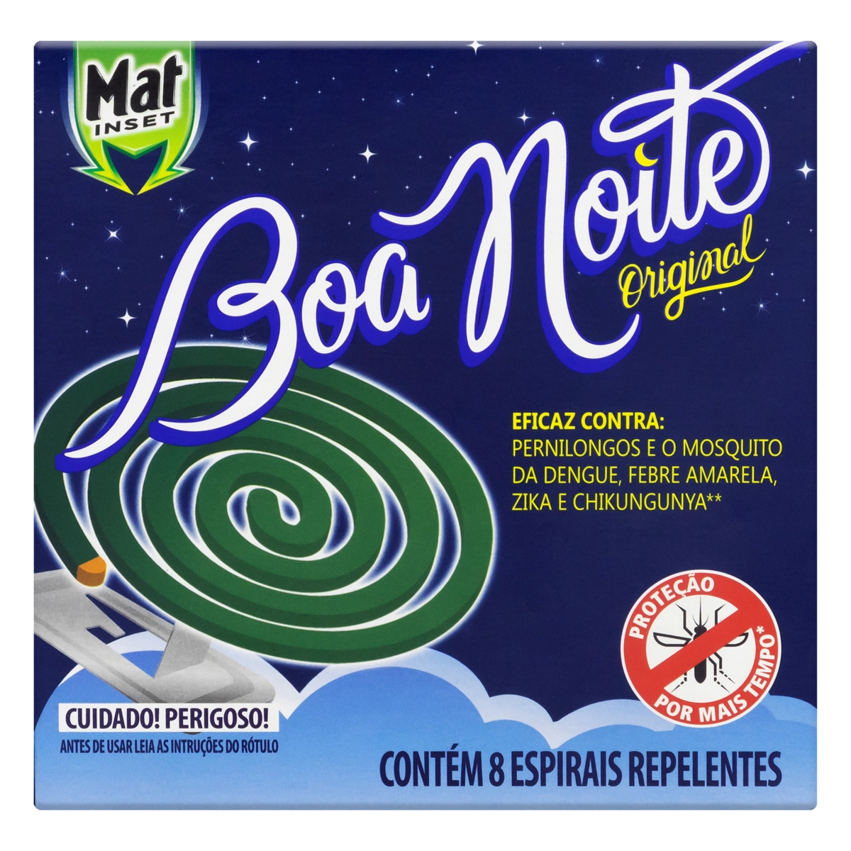 Repelente Espiral Original Mat Inset Boa Noite Caixa 8 Unidades