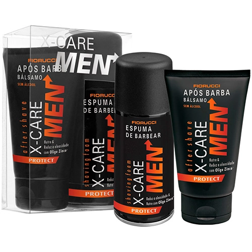Kit Dueto Fiorucci X Care Men Espuma Barbear Protect Após Barba 120g Caixa Presente