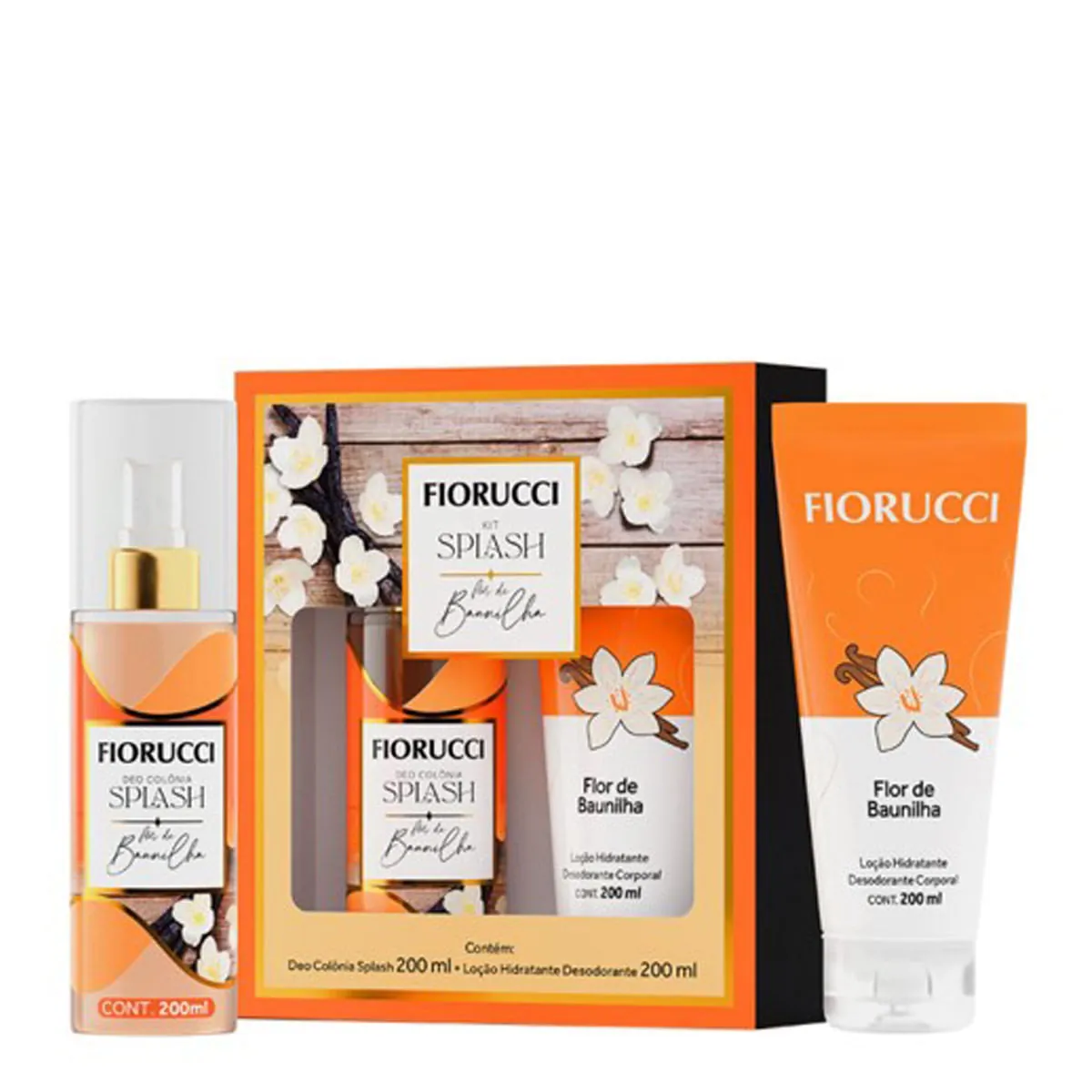 Kit Fiorucci Body Splash 200ml Lo 200ml Flor De Baunilha