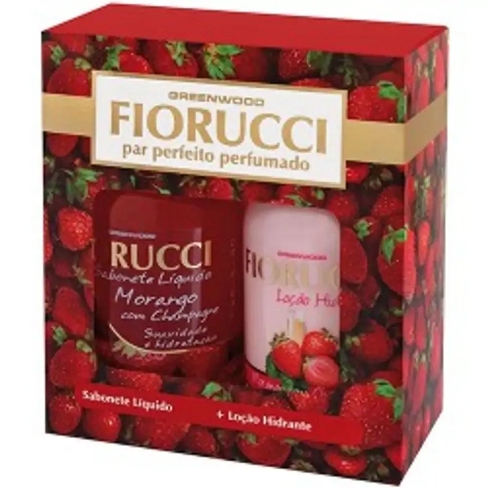 Kit Fiorucci Sabonete Morango Sabonete Líquido Lc Hidr