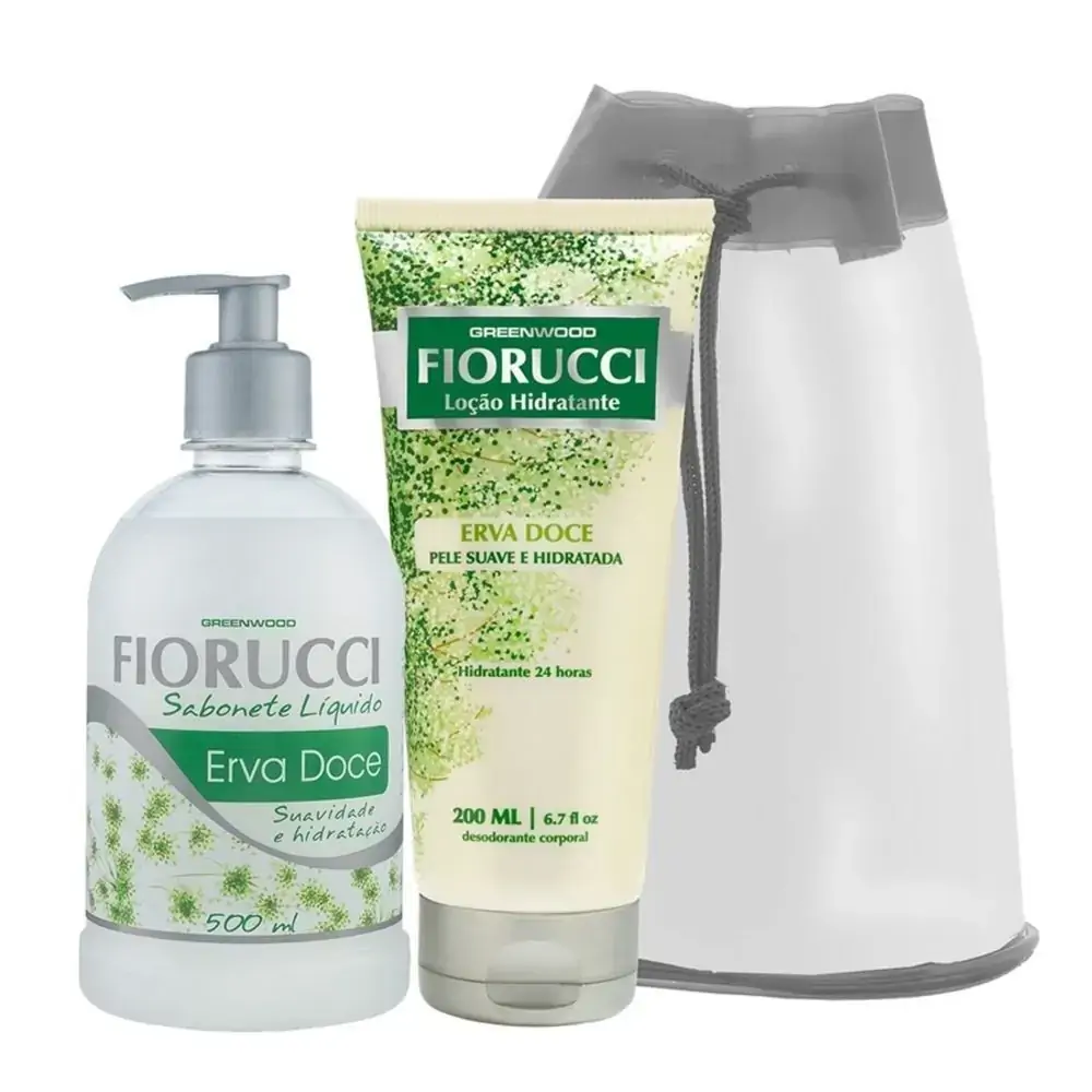 Kit Fiorucci Sab Liq 500ml Lc Hidr 200ml Erva Doce