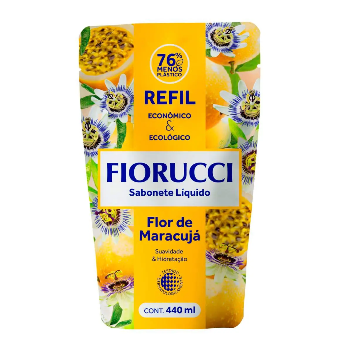 Sabonete Líquido Flor De Maracujá Fiorucci Sachê 440ml Refil