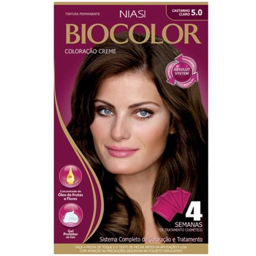 Coloracao Kit Permanente Coty Biocolor 5.0 Cast Claro Lux 1un