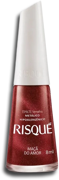 Esmalte Metálico Maçã Do Amor Risqué Vermelhos Blister 8ml