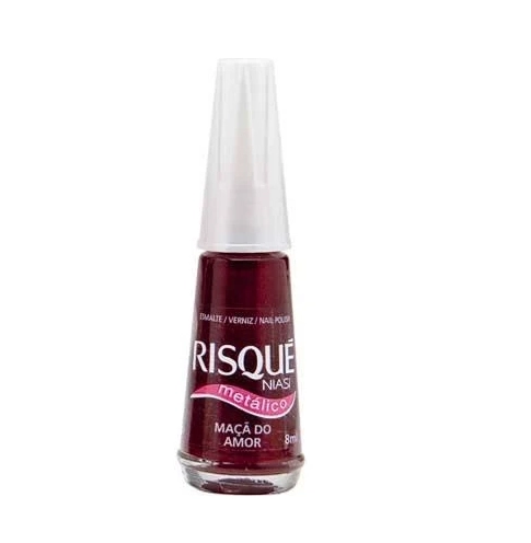 Esmalte Metálico Maçã Do Amor Risqué Vermelhos Blister 8ml