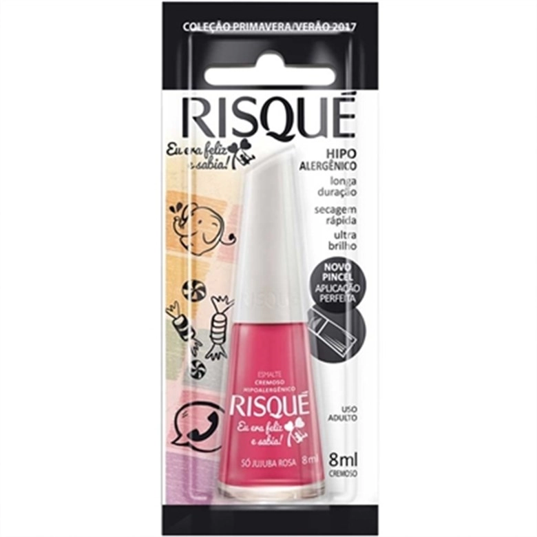 Esmalte Cremoso Eu Era Feliz E Nao Sabia So Jujuba Rosa 8ml Risque