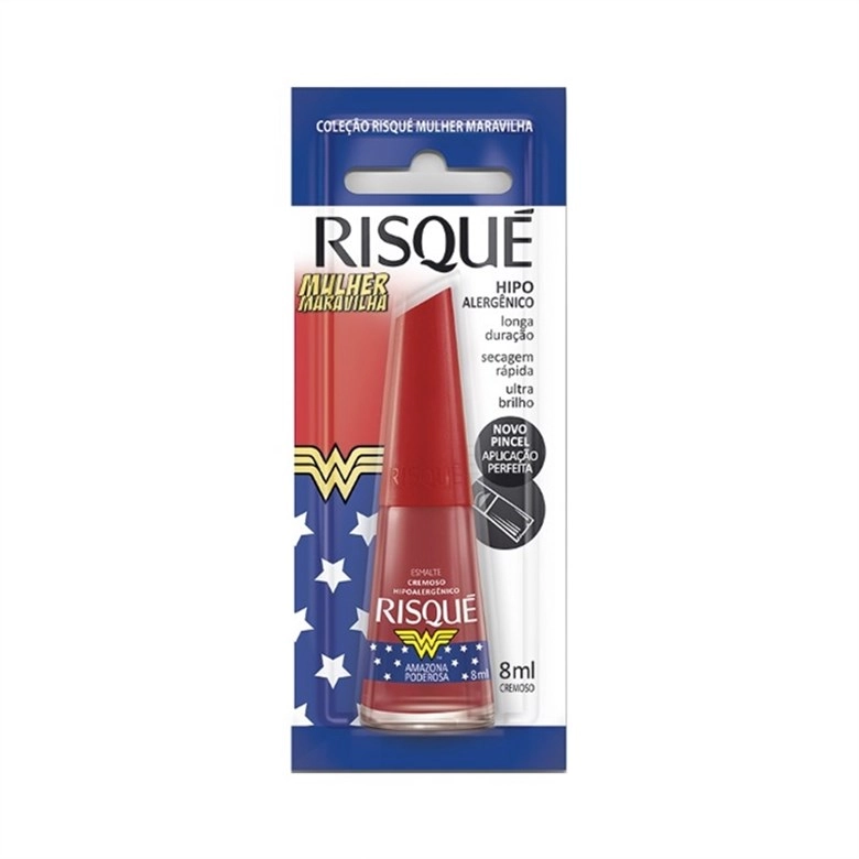 Esmalte Cremoso Mulher Maravilha Amazona Poderosa 8ml Risque