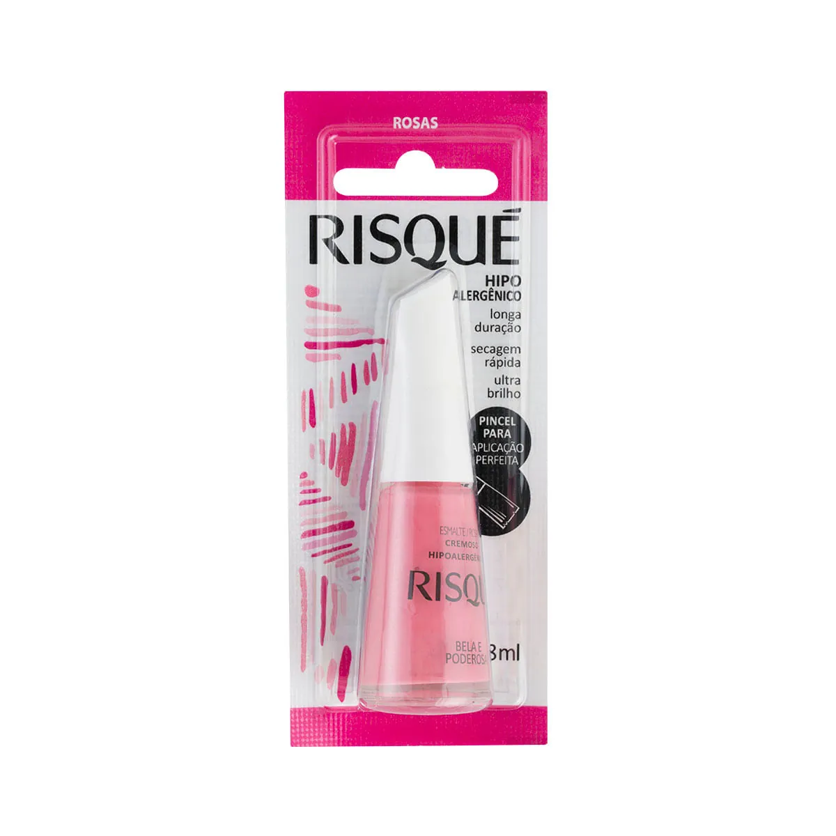 Esmalte Cremoso Bela E Poderosa Risqué Rosas Blister 8ml