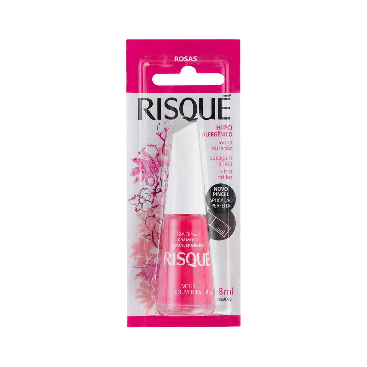 Esmalte Cremoso Meus Souvenirs Risqué Rosas Blister 8ml