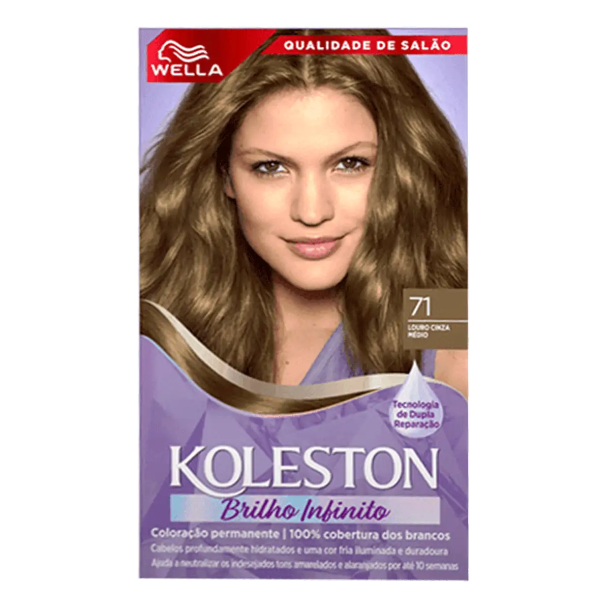 Kit tintura 71 louro cinza médio Wella Koleston