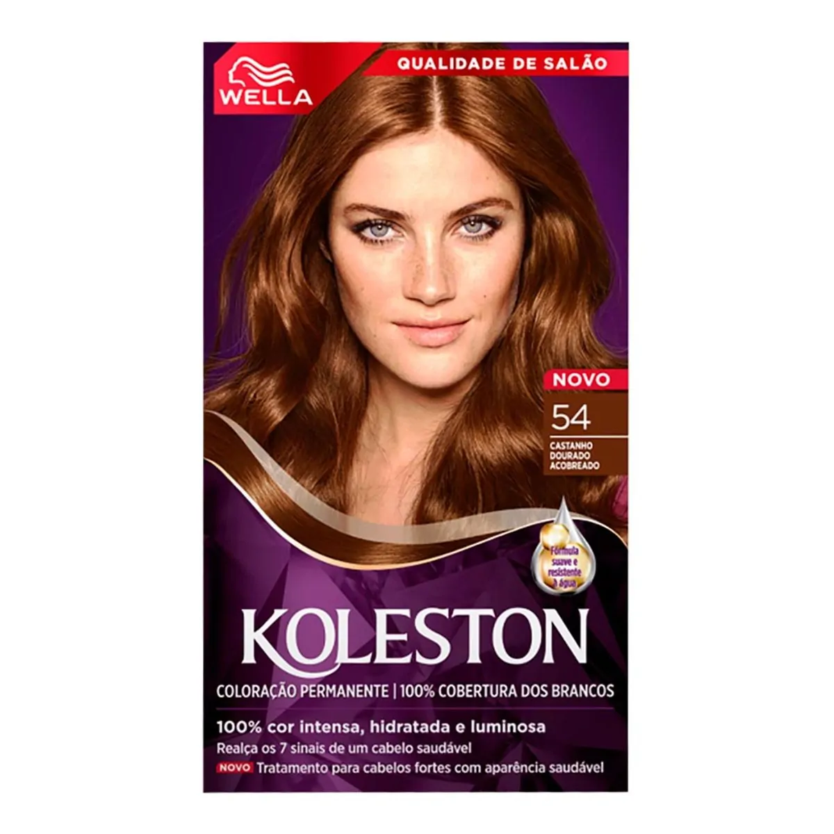 Tintura para Cabelo Castanho Dourado Acobreado 54 Koleston