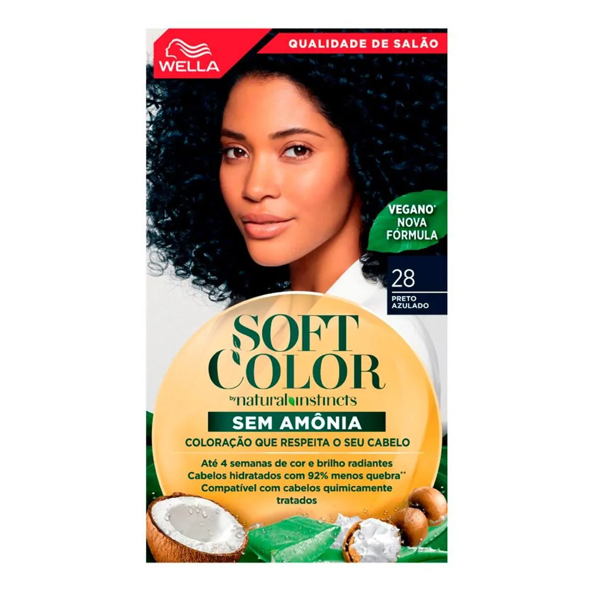 Kit tintura 28 preto azulado Wella Soft Color