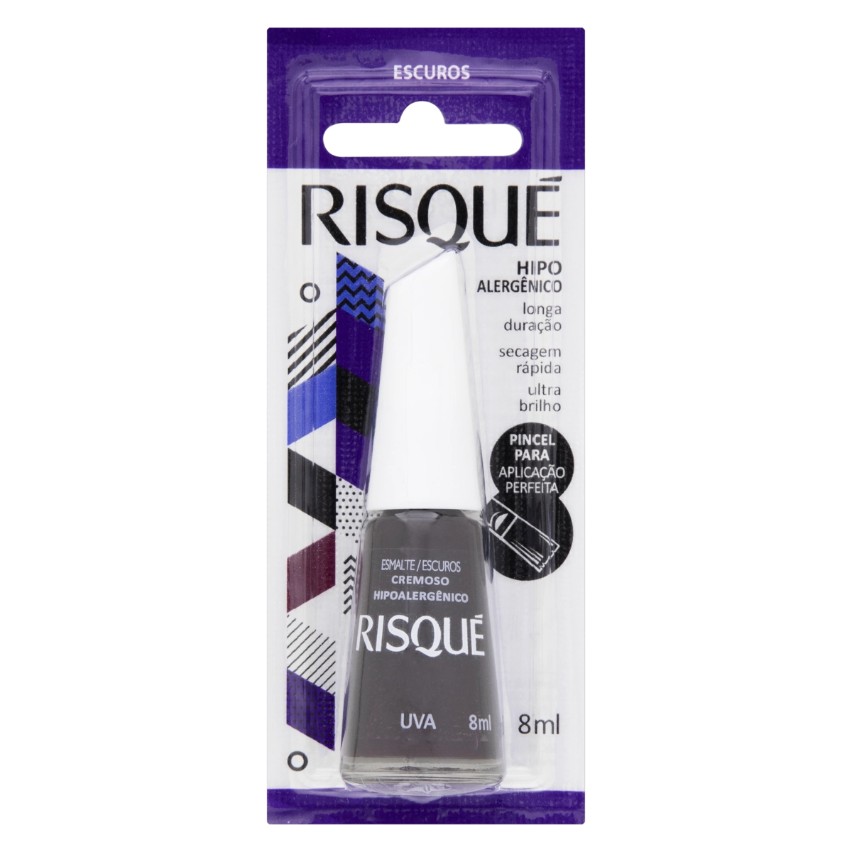 Esmalte Cremoso Uva Risqué Escuros Blister 8ml