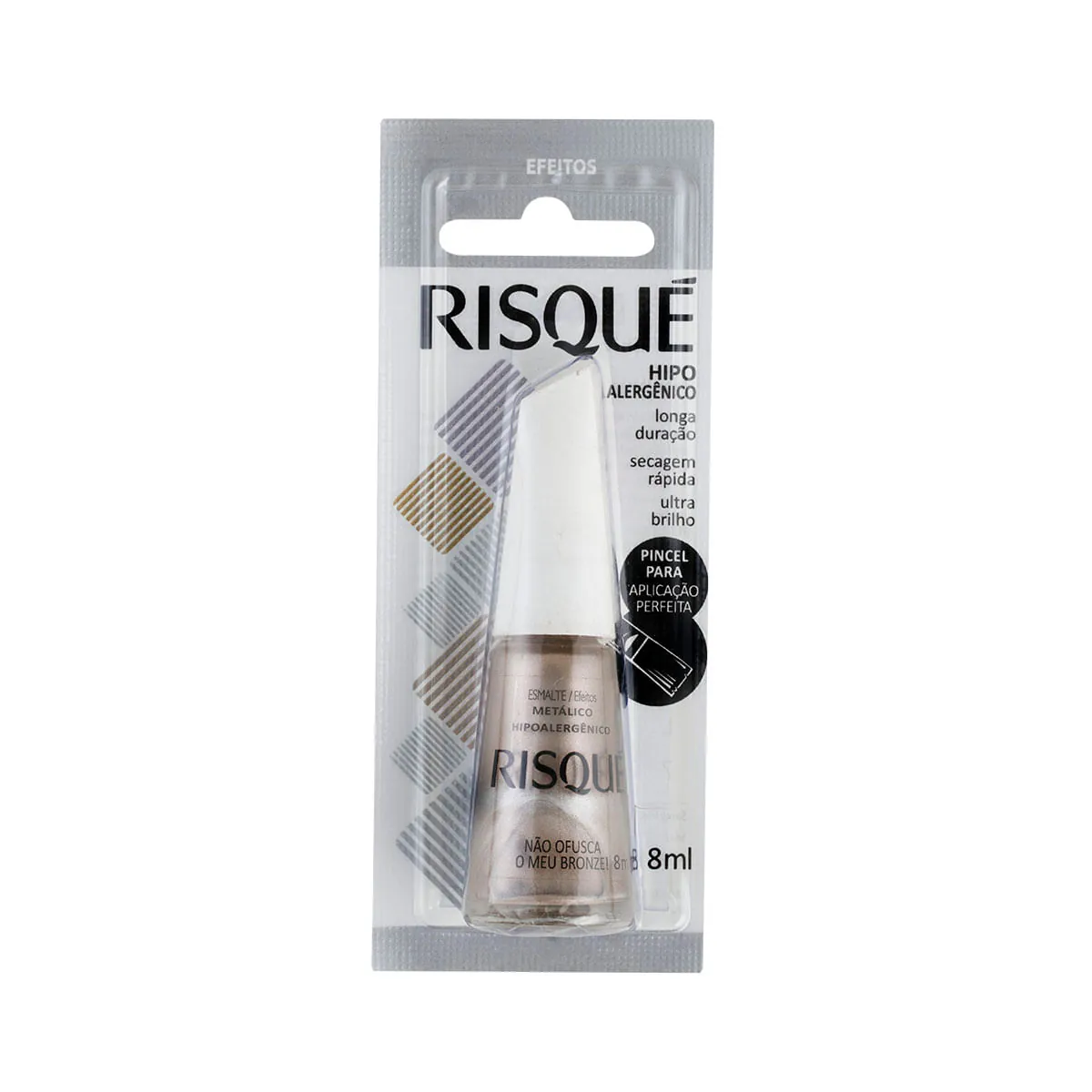 Esmalte Metálico Não Ofusca O Meu Bronze Risqué Efeitos Blister 8ml