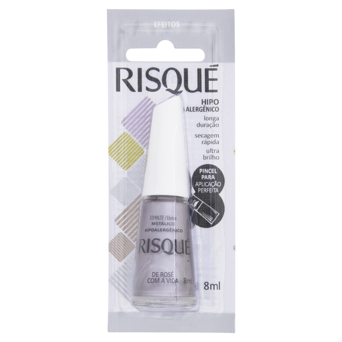 Esmalte Metálico De Rosé Com A Vida Risqué Efeitos Blister 8ml