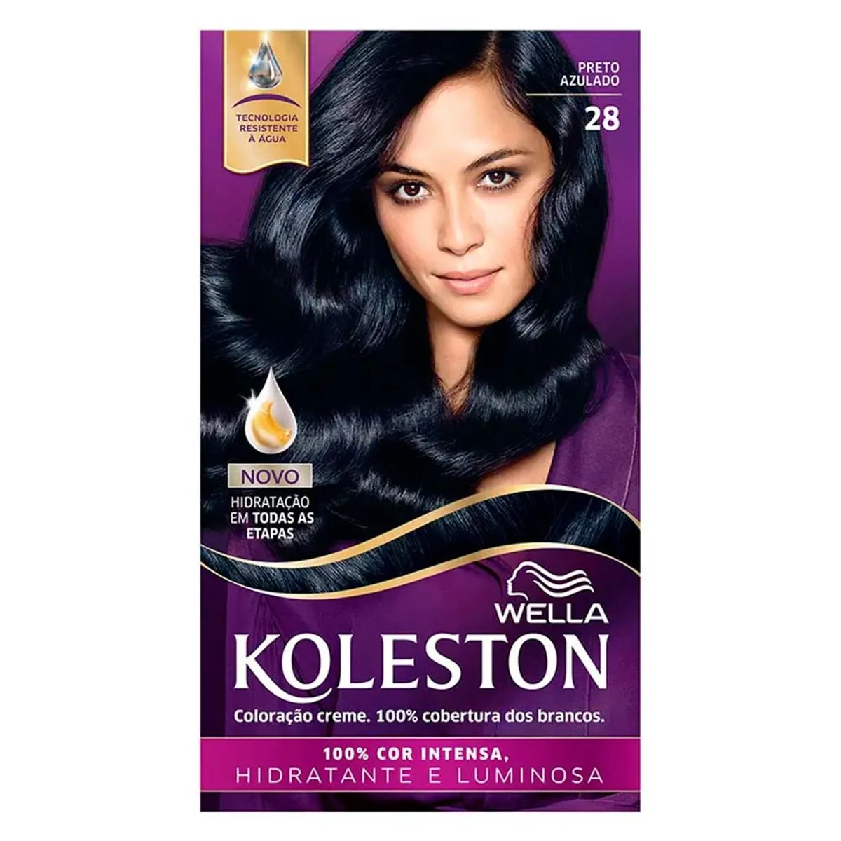 Kit Tintura Para Cabelo 28 Preto Azulado Koleston 1und