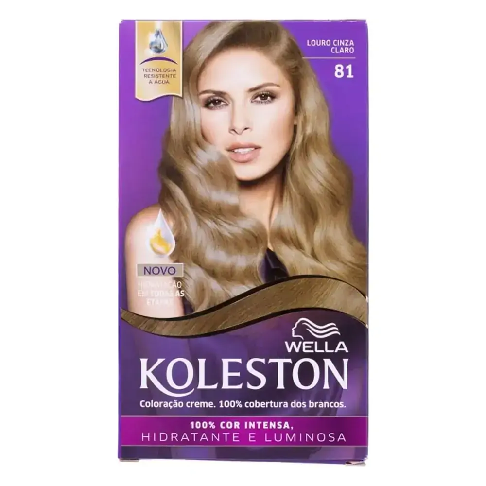Kit Tintura Para Cabelo 81 Louro Cinza Claro Koleston 1und